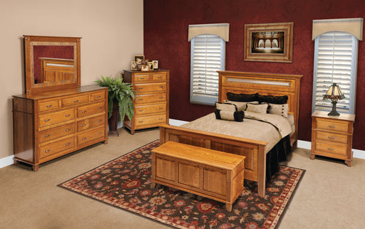 Amish Arlington Traditional Style Bedroom Set in OCS-113 Michaels Stain on Quartersawn White oak