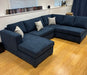 Amish Built Sectional Couch Modern Style with Crypton Performance Fabric Front Facing