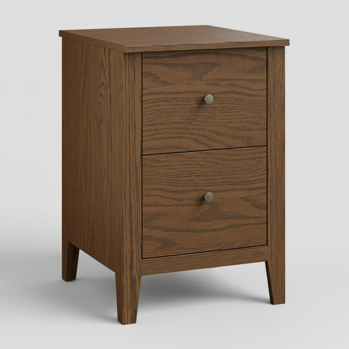 Amish Ashton 2 Drawer Filing Cabinet in FC42000 Almond on Oak Lamb Wood Working Quick Ship