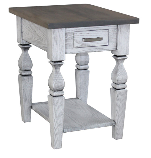 Amish Ashton End Table - Amish 18" Wide x 22" Deep End Table - Solid Oak Amish End Table Two-Tone Painted