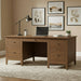 Amish Ashton Executive Desk with Finished Back Lamb Woodworking Quick Ship Desk Oak FC42000 Almond on Oak 