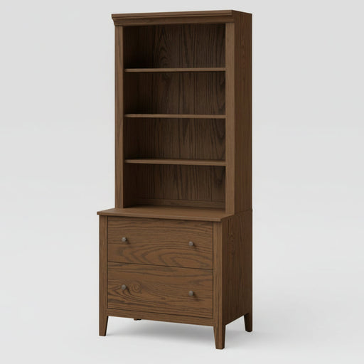 Amish Ashton File Cabinet with Bookcase Hutch Quick Ship