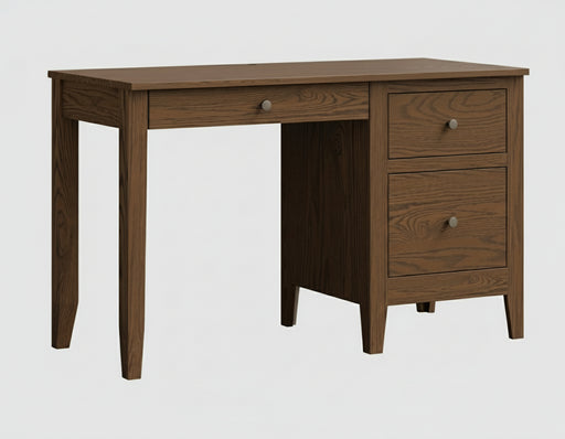 Amish Ashton Single Pedestal Desk FC-42000 Almond on Oak Lamb Wood Working