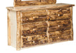 Aspen Log 6 Drawer Dresser Natural Colorado Aspen Log Cabin Style Dresser Front Facing