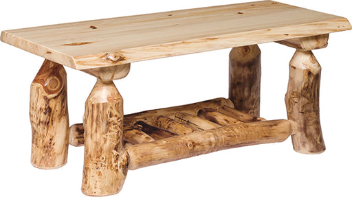 Aspen Log Coffee Table Colorado Aspen Log Wood Cabin Coffee Table Front Facing