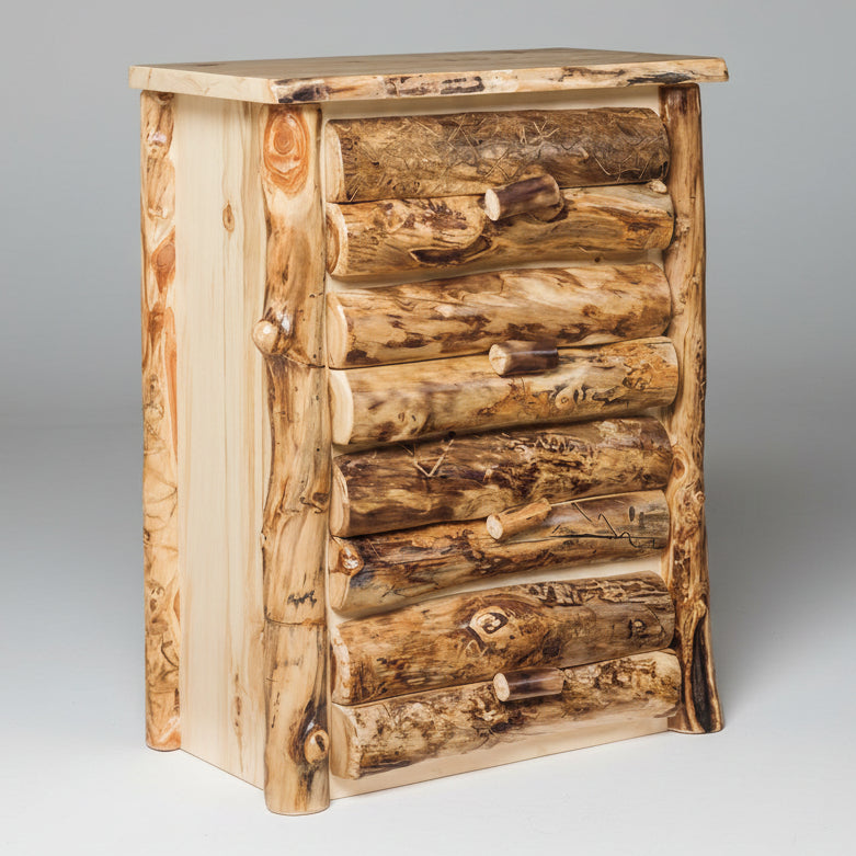 Amish Aspen Log Chest of Drawers — Our Family Craft Shop