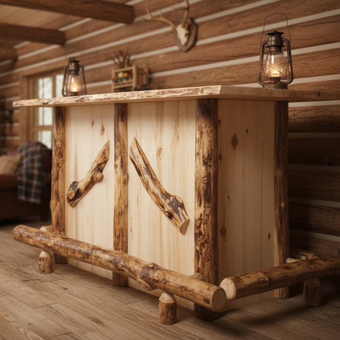 Amish Aspen Log Home Bar