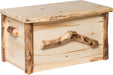 Aspen Log Blanket Chest Natural Colorado Aspen Log Wood Cabin Style Furniture Front Facing