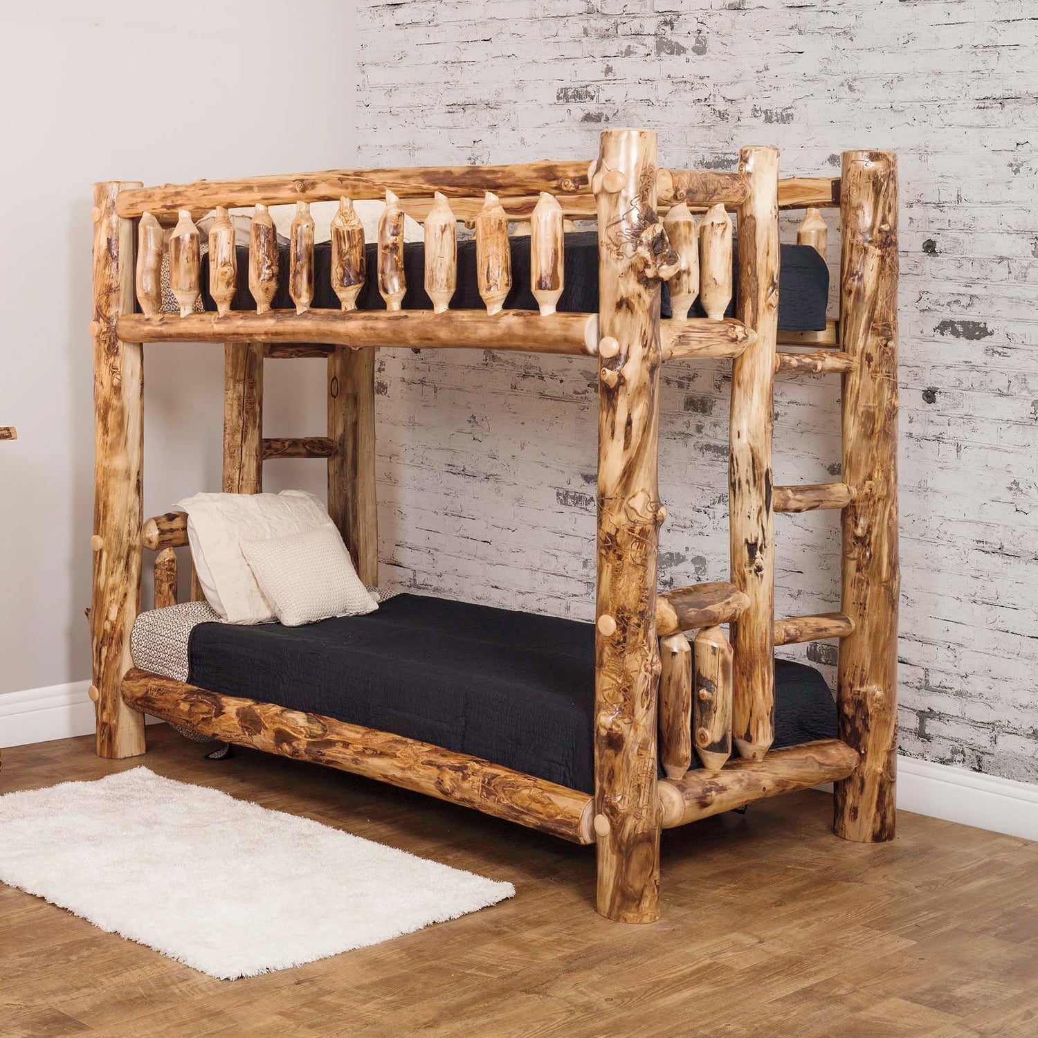 Amish Aspen Log Bunk Bed (Multiple Sizes)
