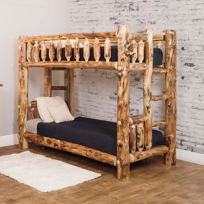 Amish Aspen Log Bunk Bed (Multiple Sizes)