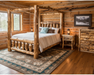Amish Aspen Log Canopy Bedroom Set with Nightstand and Dresser Amish Made