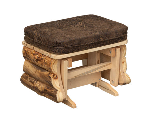 Aspen Log Gliding Ottoman Cabin Style Gliding Ottoman Front Facing