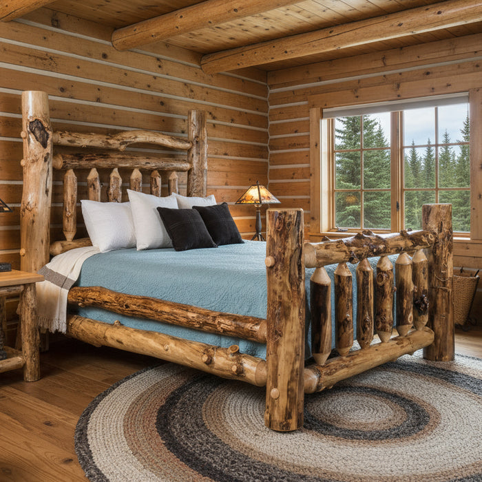 Amish Aspen Log Grand Poster Bed