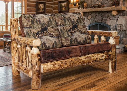 Log Loveseat Colorado Aspen Log Loveseat Cabin Style Livingroom Furniture Amish Built Front Facing