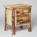 Aspen Log 2 Drawer Nightstand Natural Colorado Aspen Log Wood Cabin Style Nightstand Front Facing