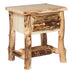 Aspen Log Open Nightstand Natural Colorado Aspen Log Wood Cabin Style Nightstand Front Facing