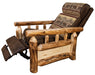 Amish Aspen Recliner Colorado Aspen Log Wood Reclining Chair Cabin Style Livingroom Furniture Side Facing