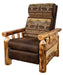 Aspen Log Reclining Chair Cabin Style Recliner Front Facing 