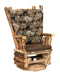 Log Swivel Glider Colorado Aspen Log Wood Swivel Glider Cabin Style Rocker Glider Front Facing