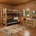 Amish Aspen Log Twin Bunk Bed with 6 Drawer Aspen Log Dresser Amish Built Aspen Log Cabin Furniture