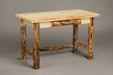 Aspen Log Writing Table Colorado Aspen Log Wood Cabin Writing Desk Front Facing