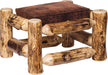 Aspen Log Ottoman Cabin Style Ottoman Front Facing