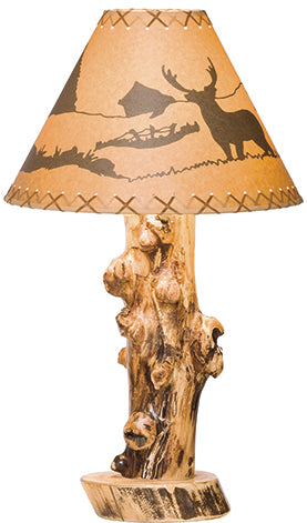 Log Table Lamp Colorado Aspen Log Table Lamp Cabin Lamps Front Facing