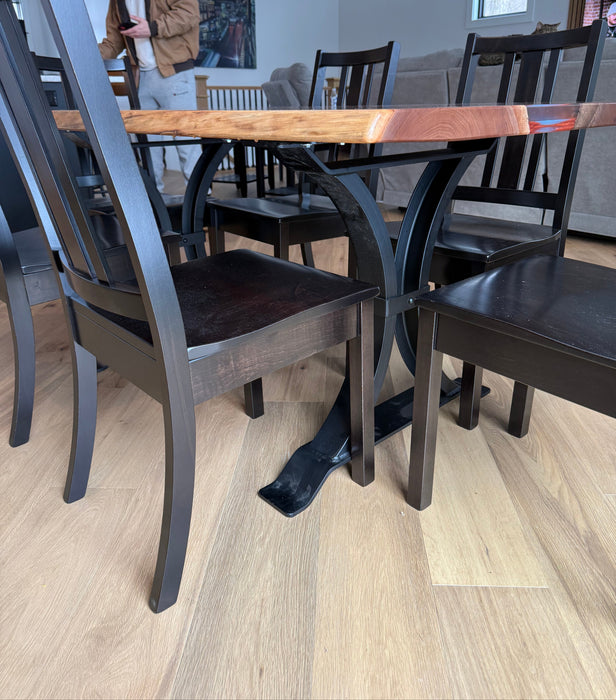Amish Atlas Black Metal Live Edge Table Base