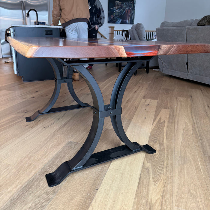 Amish Atlas Black Metal Table Base Front Facing
