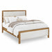 Amish Audrey Bed - Fabric Headboard and Footboard - Solid Oak Wood - Performance Fabric - Solid Amish Fabric Bed - Blank Background