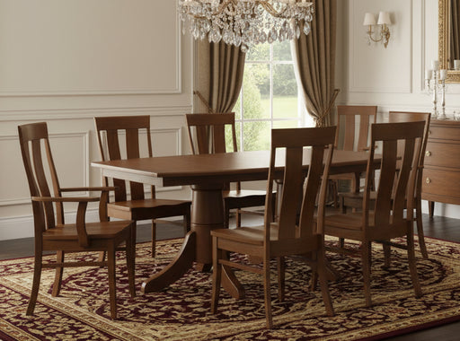 Amish Aurora Dining Set - Formal Amish Dining Set - Cherry Wood - Medium Stain - Amish Solid Cherry Dining Set