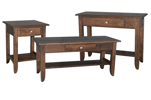 Amish Austin Living Room Tables - Amish Living Room Tables Set - Solid Maple Amish Living Room Tables