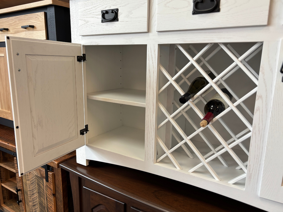 Amish Austin Wine Buffet - Amish Farmhouse Wine Storage Buffet - Solid Oak Amish-Made Wine Buffet 2