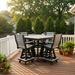 Amish Baldwin 44" Square Counter Height Table with 4 Swivel Balcony Chairs - Amish Modern Poly Balcony Dining Set - Tangent Poly 