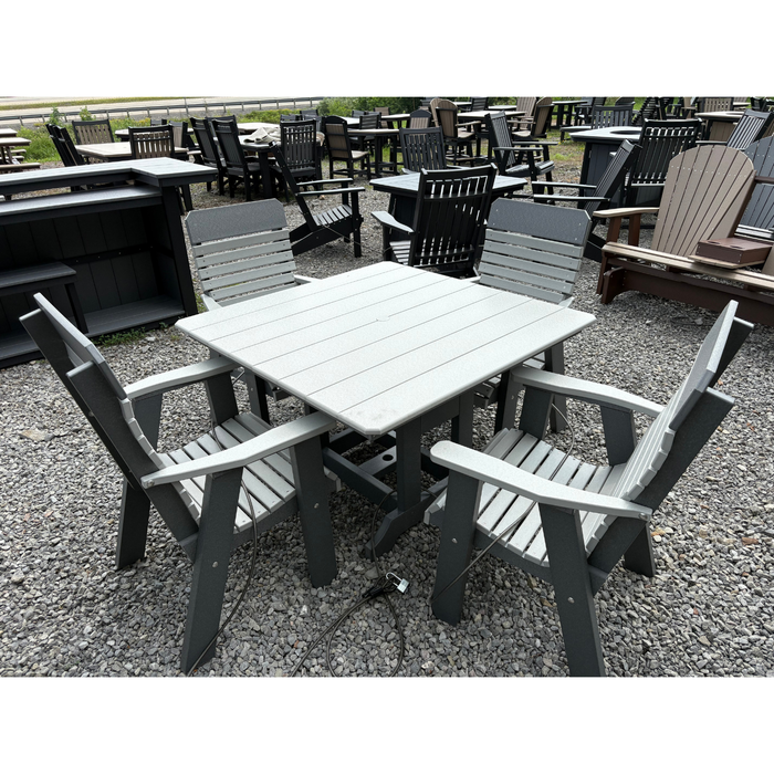 Amish Comfort Back 44" Square Dining Set - In-Stock - Multiple Colors