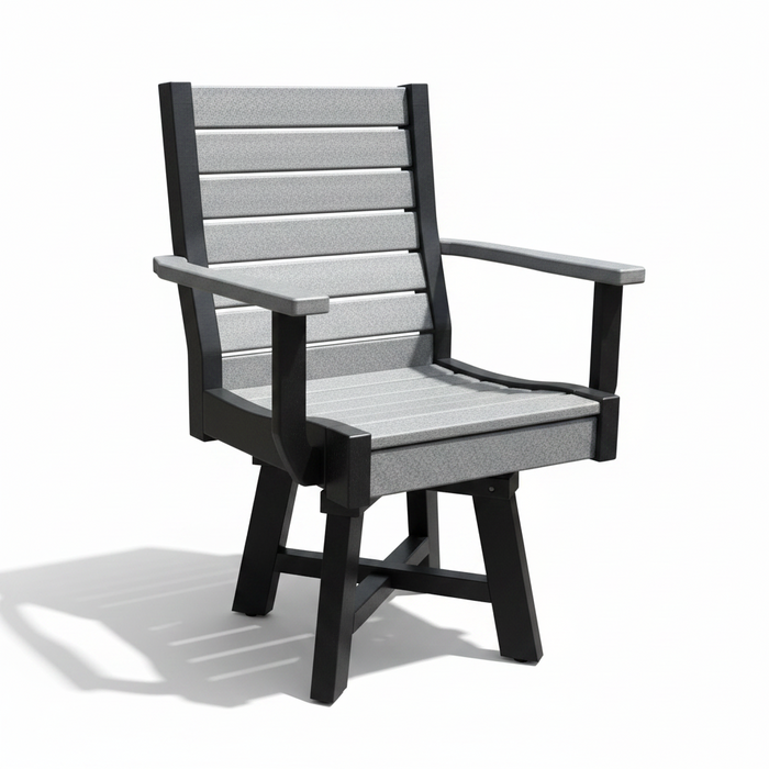 Amish Baldwin Swivel Dining Chair With Arms - Modern Amish Poly Dining Chair