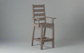Amish Bar Height coastal Captains Chair Dark Gray Outdoor poly furniture