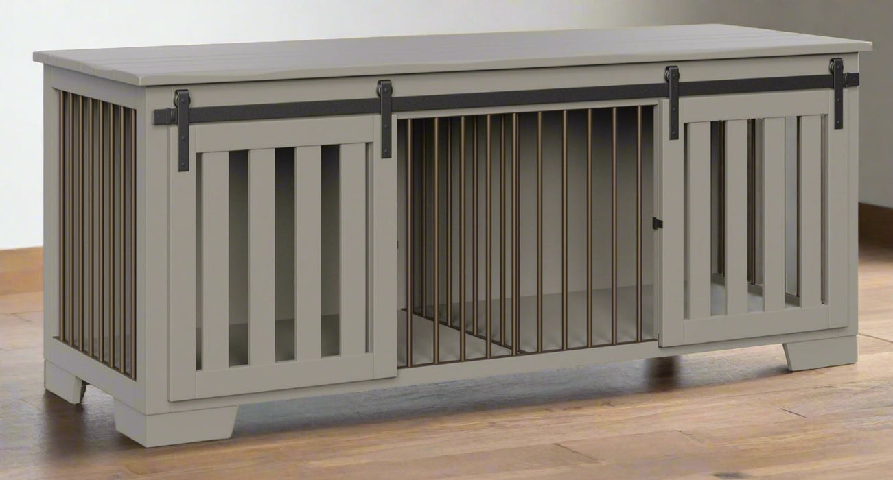 Amish Barn Door Double Pet Cabinet 31" High Pet Cabinets Farmhouse