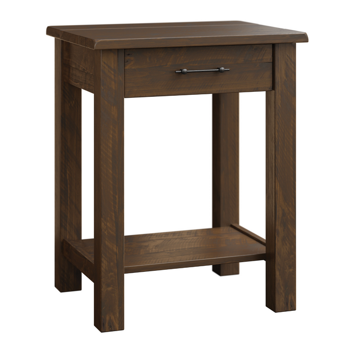 Amish Barn Floor Open Nightstand - Rough Sawn Open Nightstands Farmhouse Rough Sawn