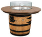 Whiskey Barrel Firepit Table with Polywood Top Center Firepit Propane or Natural Gas Amish Made Front Facing