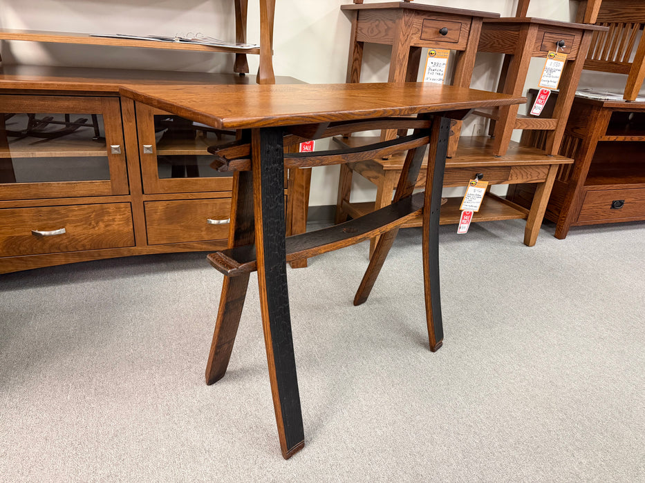 Amish Barrel Sofa Table Stave Legs Quarter Sawn White Oak OCS 113 Michaels Stain