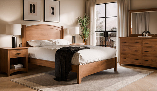 Barrington Modern Shaker Bedroom Set Brown Maple Almond Stain Front Facing