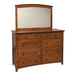 Amish Barrs Mill Mission 9-Drawer Dresser & Mirror - J&M Woodworking - Solid Quarter Sawn White Oak Amish Bedroom Set - Mission Bedroom Set Solid QSWO - OCS-113 Michaels Stain