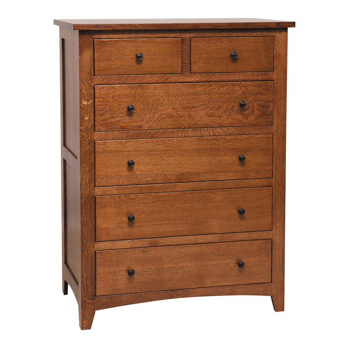 Amish Barrs Mill Mission Chest of Drawers- J&M Woodworking - Solid Quarter Sawn White Oak Amish Bedroom Set - Mission Bedroom Set Solid QSWO - OCS-113 Michaels Stain