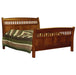 Amish Barrs Mill Mission Rake Bed - Mission Sleigh Bed - J&M Woodworking - Solid Quarter Sawn White Oak Amish Bedroom Set - Mission Bedroom Set Solid QSWO - OCS-113 Michaels Stain 