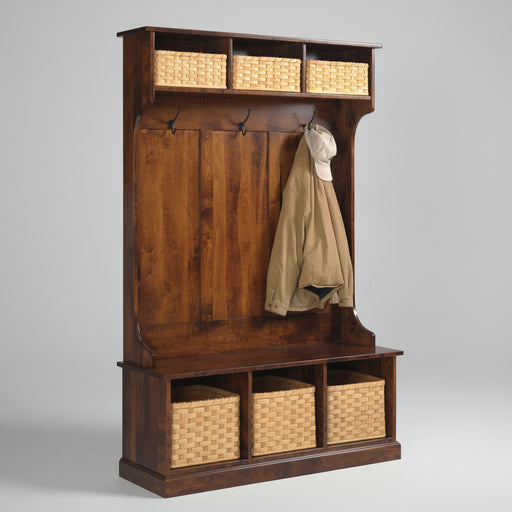 Amish Basket Hall Seat Contemporary Entry Hall Seat with Cubbies Including Baskets