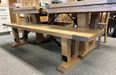 Amish Bayfield Rough Sawn Extension Table Dining Set - Bayfield Chairs - Wengerd Wood - Solid Rustic Red Oak - Plank Top & Breadboard Ends - Base Detail
