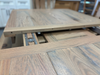 Amish Bayfield Rough Sawn Extension Table Dining Set - Bayfield Chairs - Wengerd Wood - Solid Rustic Red Oak - Plank Top & Breadboard Ends - Leaf Gears Detail