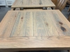 Amish Bayfield Rough Sawn Extension Table Dining Set - Bayfield Chairs - Wengerd Wood - Solid Rustic Red Oak - Plank Top & Breadboard Ends - Top Detail