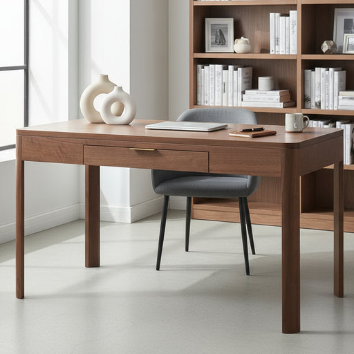 Amish Bayport Writing Desk - Dutch Creek Design - Solid Walnut Desk - Contemporary Amish Desk